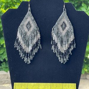 Elegant Beaded Fringe Earrings